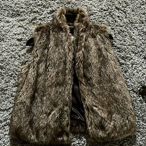 A&F faux fur vest